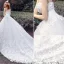 Robe De Mariée Glamour 2016 Robe De Bal Bretelles Appliques Perles Tulle Blanc Robe De Mariée Avec Long Train