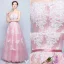 Beautiful Prom Dresses 2016 A-line Strapless Applique White Lace Red Tulle Long Dress