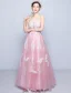 Beautiful Prom Dresses 2016 A-line Strapless Applique White Lace Red Tulle Long Dress
