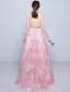 Beautiful Prom Dresses 2016 A-line Scoop Neck Applique Lace Navy Blue Tulle Long Dress