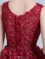 Vintage Galajurken 2016 A-lijn Ronde Hals Applique Kanten Bordeauxrode Jurk Met Kralen