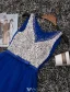 Sparkly Prom Dresses 2016 A-line Scoop Neckline Beaded Sequin Royal Blue Backless Long Dress