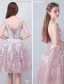 Teenager Prom Dresses 2016 A-line Applique Lace Ruffle Tulle Tea Length Graduation Dress