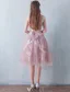 Teenager Prom Dresses 2016 A-line Applique Lace Ruffle Tulle Tea Length Graduation Dress