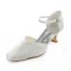 Beautiful White Satin Bridal Shoes 2 Inch Stiletto Heel Pumps