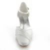 Beautiful White Satin Bridal Shoes 2 Inch Stiletto Heel Pumps