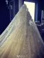 Luxury Wedding Dresses 2016 Ball Gown Strapless Applique Lace Flower Pure Handmade Bridal Dress With 4m Veil