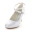 Classic White Satin Bridal Wedding Shoes 3 Inch High Heels Stiletto Pumps With Ankle Strap