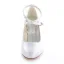 Classic White Satin Bridal Wedding Shoes 3 Inch High Heels Stiletto Pumps With Ankle Strap