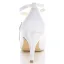 Classic White Satin Bridal Wedding Shoes 3 Inch High Heels Stiletto Pumps With Ankle Strap