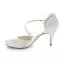 Elegant White Satin Bridal Shoes  Stiletto Heels Pumps With Pearl