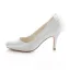 Elegant White Satin Bridal Shoes  Stiletto Heels Pumps With Bow Knot