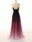 Fashion Evening Dresses 2016 Strapless Gradient Color Silk Chiffon Backless Long Dress