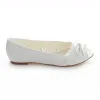 Elegant Flat Bridal Shoes White Wedding Pumps Peep Toe With Lace