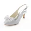 Beautiful Satin Wedding Shoes Stiletto Heels White Pumps Slingbacks