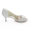 Vacker Satin Brudskor Stilettklackar Vit Pumps Peep Toe