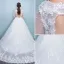 Elegante Bruidsjurk 2017 Ronde Hals Applique Kant Trouwjurken Met Lange Mouwen