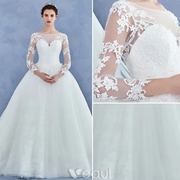 Simple Bridal Gowns 2017 Sweetheart Textured Lace Ruffle Tulle Wedding Dresses With Train