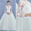 Simple Bridal Gowns 2017 Sweetheart Textured Lace Ruffle Tulle Wedding Dresses With Train