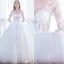 Glamourösen Hochzeitskleider 2017 Quadratischen Ausschnitt Applique Schnürsenkel Weiß Tüll Brautkleider