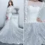 Gorgeous Mermaid Wedding Dresses 2017 Scoop Neckline White Lace Bridal Gowns With Sleeves