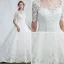 Elegant Wedding Dresses 2017 Scoop Neckline Applique Water Soluble Lace Bridal Gowns