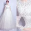 Princess A-line Wedding Dresses 2017 Scoop Neck Applique Flowers And Laces White Tulle Bridal Gowns