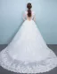 Elegante Bruidsjurk 2017 Ronde Hals Applique Kant Trouwjurken Met Lange Mouwen