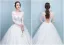 Elegante Bruidsjurk 2017 Ronde Hals Applique Kant Trouwjurken Met Lange Mouwen