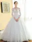 Glamorous Bridal Gown 2017 Square Neckline Applique Lace Wedding Dress With Long Sleeves