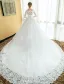 Glamorous Bridal Gown 2017 Square Neckline Applique Lace Wedding Dress With Long Sleeves