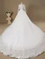 Simple Bridal Gowns 2017 Sweetheart Textured Lace Ruffle Tulle Wedding Dresses With Train