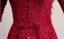 Cheongsam Improved Evening Dresses 2017 High Neck Sequins Applique Lace Burgundy Tulle Occasion Dress
