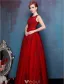 Charming Red Prom Dress Floor Length Backless Formal Gown 2017