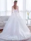 Glamourösen Hochzeitskleider 2017 Quadratischen Ausschnitt Applique Schnürsenkel Weiß Tüll Brautkleider