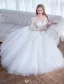 Glamourösen Hochzeitskleider 2017 Quadratischen Ausschnitt Applique Schnürsenkel Weiß Tüll Brautkleider
