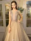 Robe De Bal Élégante Tulle 2017 Robe De Ceremonie Perlée Avec De La Dentelle