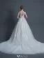 Luxux Hochzeitskleider 2017 Hochgradige Applique Schnürt Sich Helle Champagner-brautkleider Mit Langem Zug