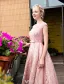 Chic Rosa Cocktailklänning  Te Längd Spets Festklänning 2017