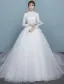 Vintage Wedding Dresses 2017 High Neck Long Sleeves Applique Lace Bridal Gowns