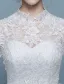 Vintage Wedding Dresses 2017 High Neck Long Sleeves Applique Lace Bridal Gowns
