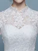 Vintage Wedding Dresses 2017 High Neck Long Sleeves Applique Lace Bridal Gowns