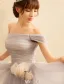 Princess Prom Dresses 2017 Off The Shoulder Mix Grey And Champagne Tulle Occasion Dress