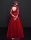 Elegant Cheongsam Improved Evening Dresses 2017 High Neck Sequins Burgundy Tulle Occasion Dress