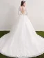Robe De Mariée Magnifique 2017 Scoop Décolleté Applique Dentelle Robes De Mariée Sans Dos