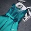 Enkle Brudepike Kjoler Jade Satin Kjole Til Bryllup Med Blomst Sash