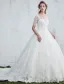 Elegant Wedding Dresses 2017 Scoop Neckline Applique Water Soluble Lace Bridal Gowns