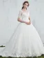 Elegant Wedding Dresses 2017 Scoop Neckline Applique Water Soluble Lace Bridal Gowns