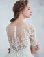 Elegant Wedding Dresses 2017 Scoop Neckline Applique Water Soluble Lace Bridal Gowns