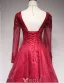 Robe De Cocktail Courte Avec Manches Longues Robe De Ceremonie En Dentelle